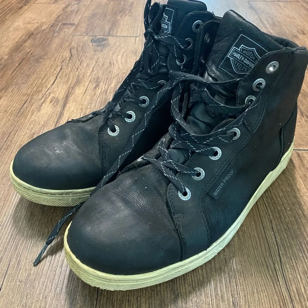 HARLEY DAVIDSON Black High-Top Boots water boots  9